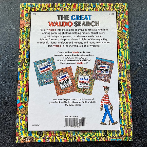 The Great Waldo Search - Yellow Hardcover Book 
c.1989 by Martin Handford - Picture 2 of 10